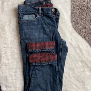 Flannel lined jeans